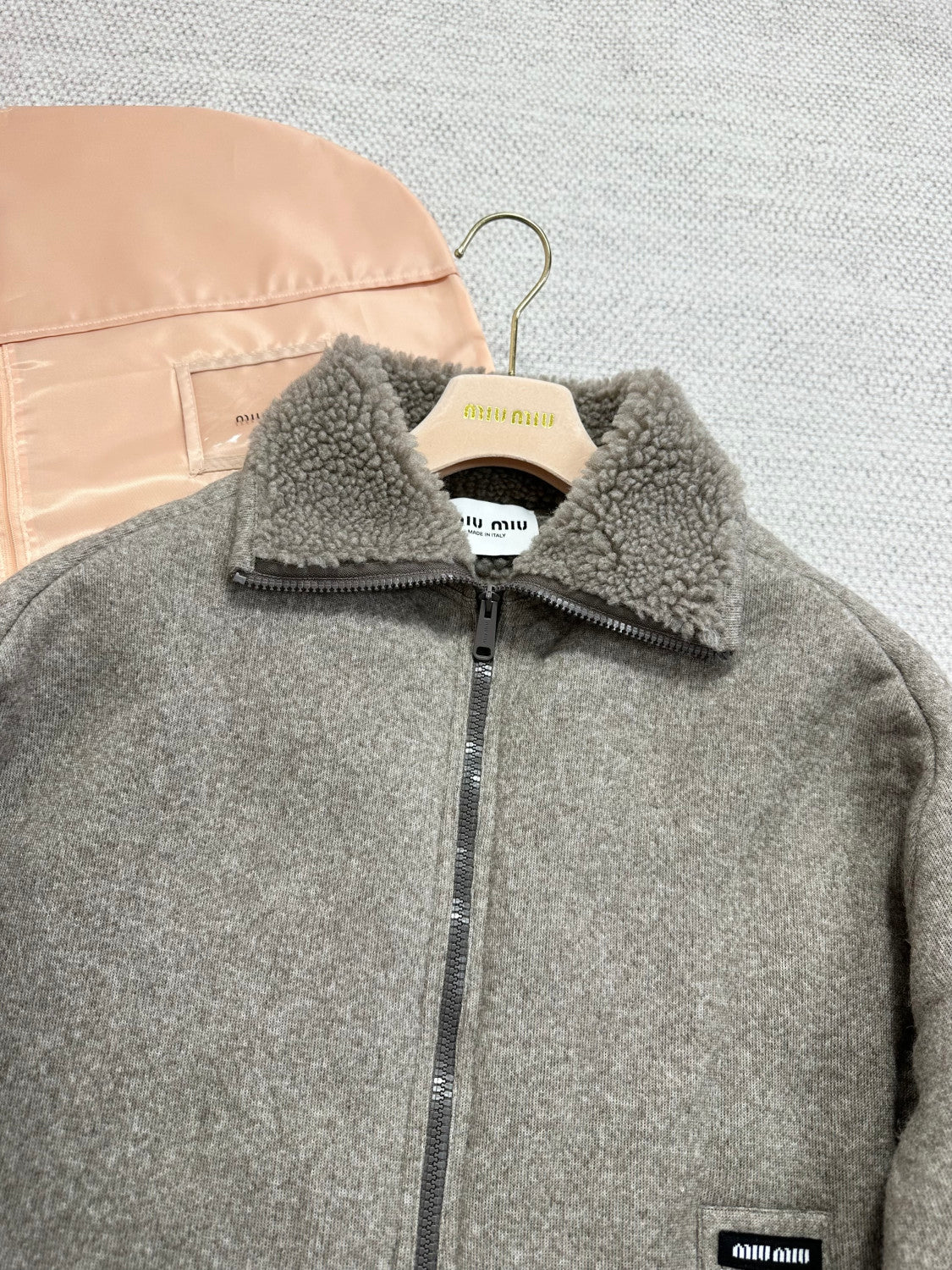 MiuMiu Cord Cotton Fleece Zipper Blouson Jacket #334098