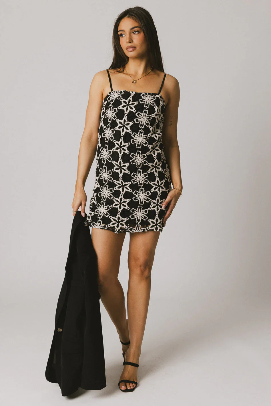 Cory Embroidered Mini Dress