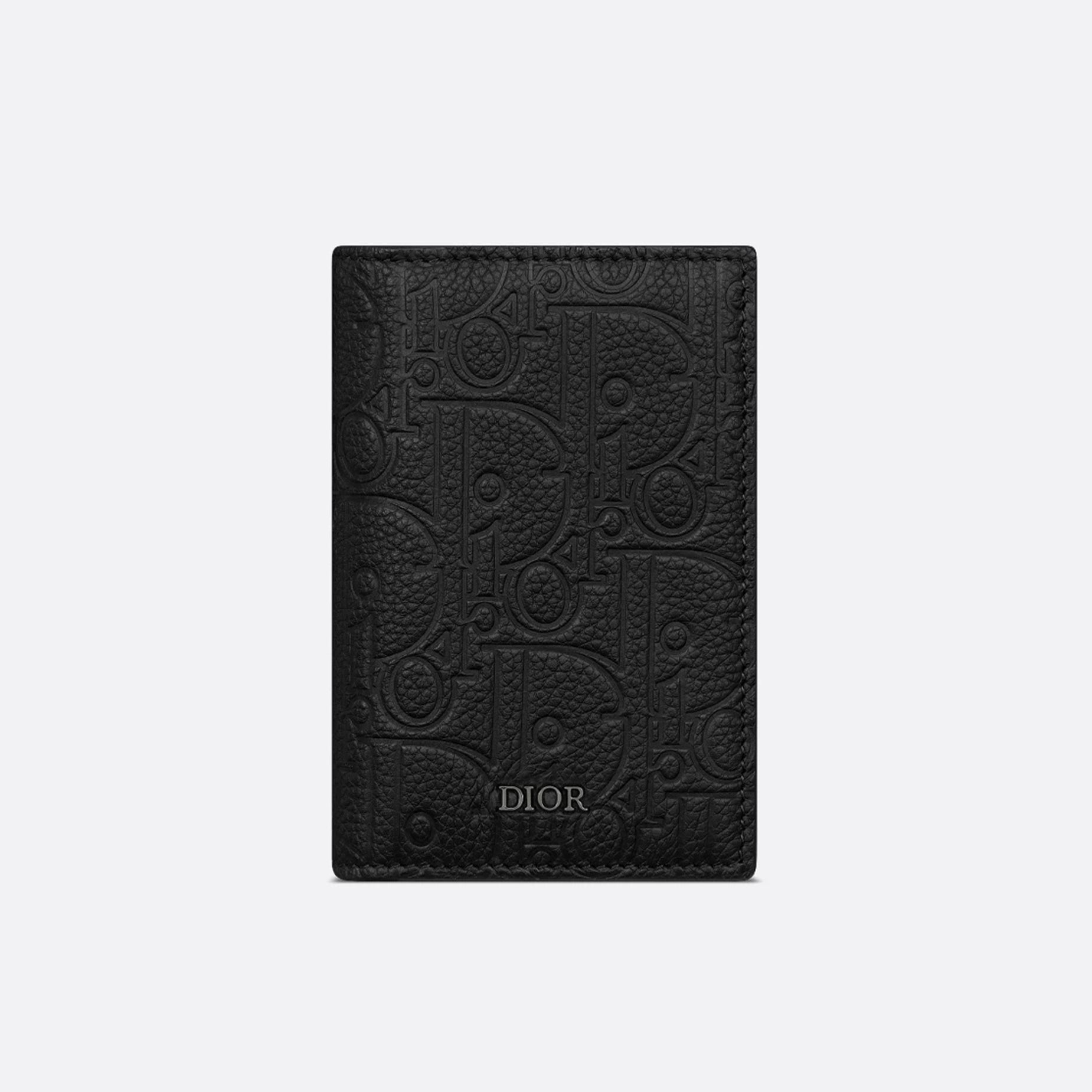 Dior Men's CD lcon Vertical Bifold Card Holder Passport Holder Casual Logo Solid Color Canvas Leather Saddle Passport Cover Wallet Purse Bags Bag 2ADCH169YKK-H00N #81355