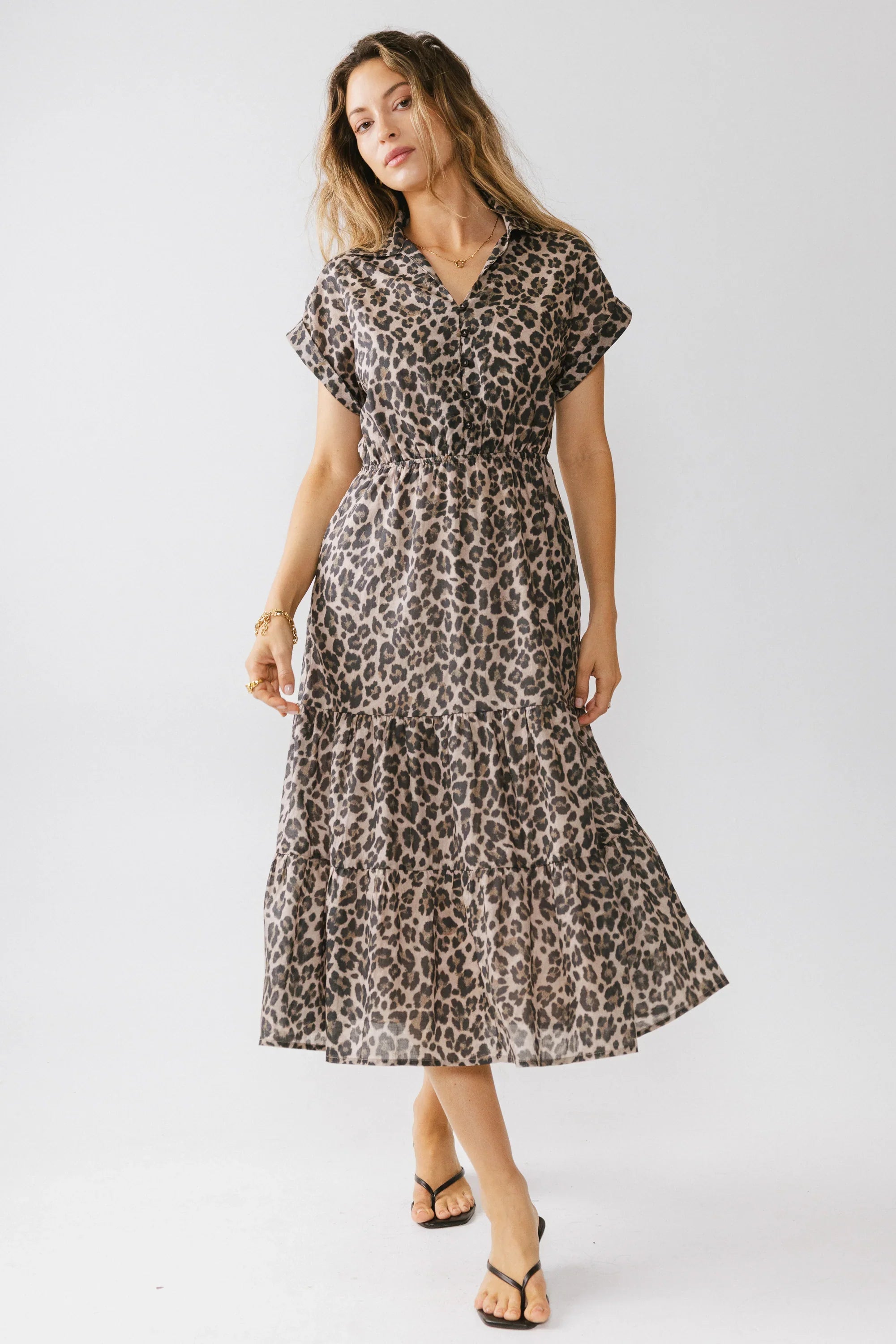 Ayda Leopard Midi Dress