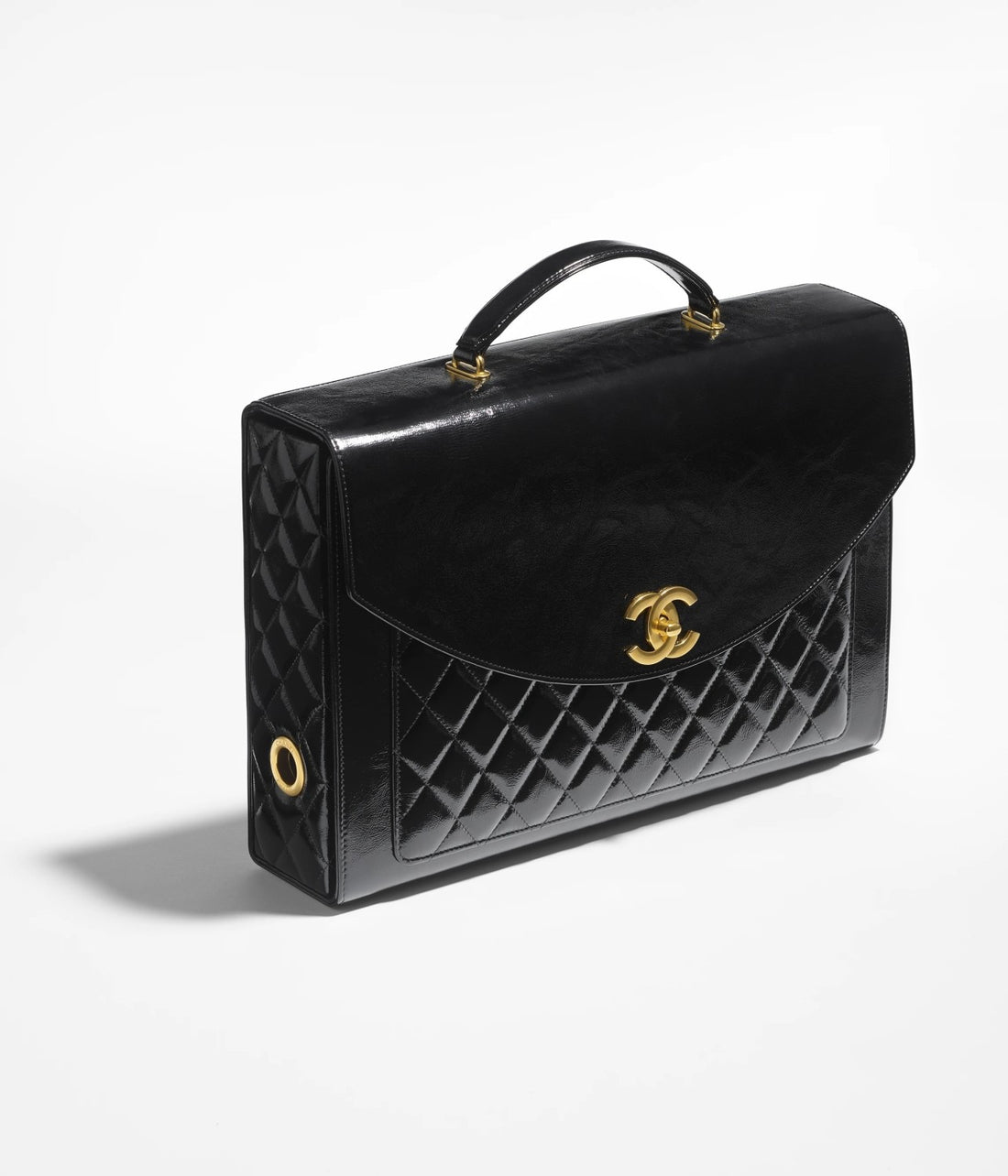 Chanel Advanced Handmade Series Briefcase Patented Wrinkled Lambskin Vintage Buttons #332642