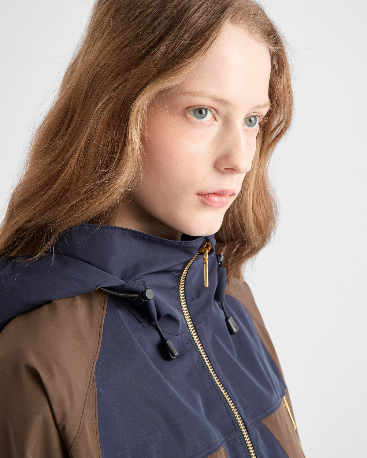 Prada Men's And Women's Spring/Fall Fashion Casual Hooded Zipper Color Block Nylon Hooded Jacket #79183
