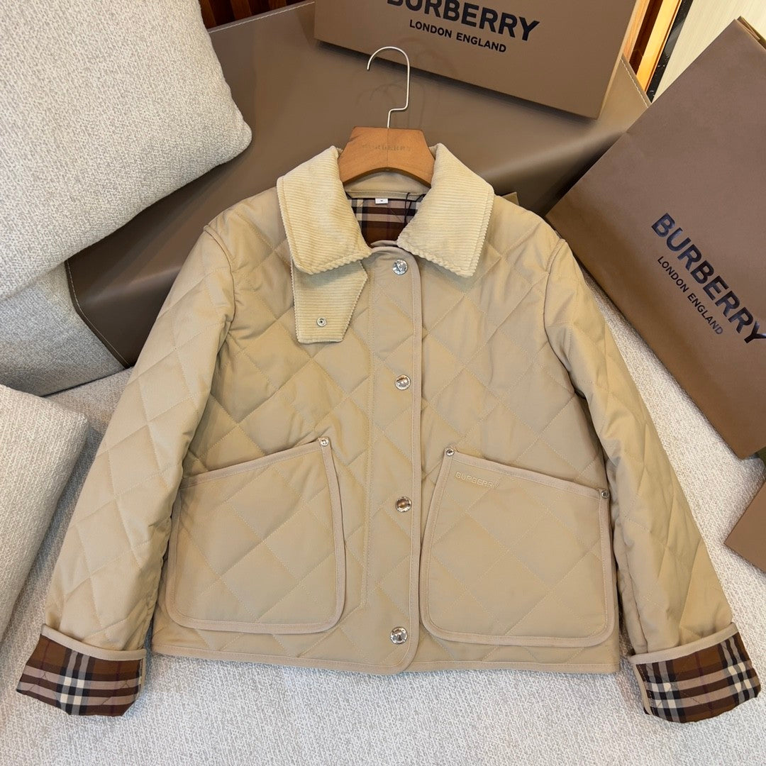 Burberry Women's Fall/Winter Fashion Casual Solid Color Lapel Single Breasted Short Jacket #79197