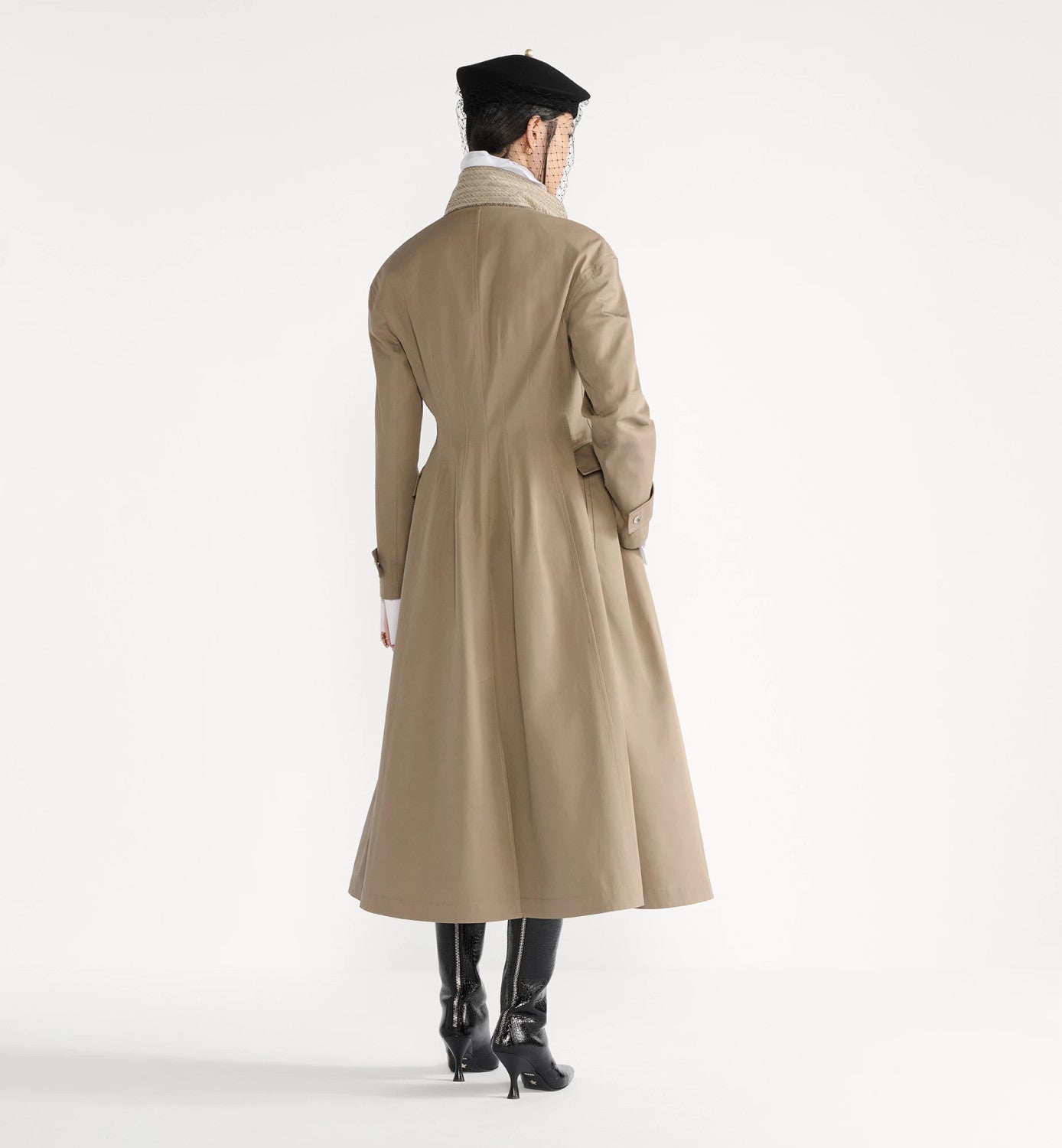 Dior Women's Fall/Winter Cotton-Blend Huanida Faux Two-Piece Zipper-Waist Single-Breasted Loose-Fit Trench Coat Jacket Ngvp #2718