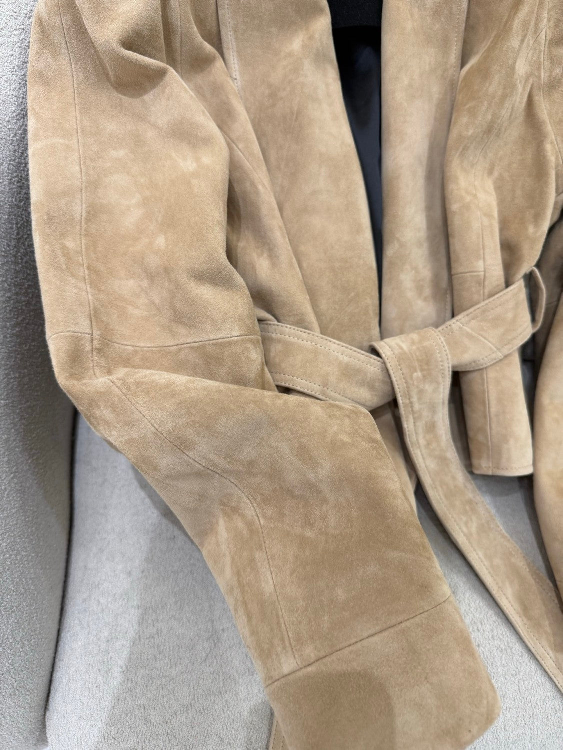 The Row Women's Fall/Winter Goat Suede Buckle-Free Waistcoat With Belt Solid-Color Casual Long Skirt Suit Set Ngvp #2531