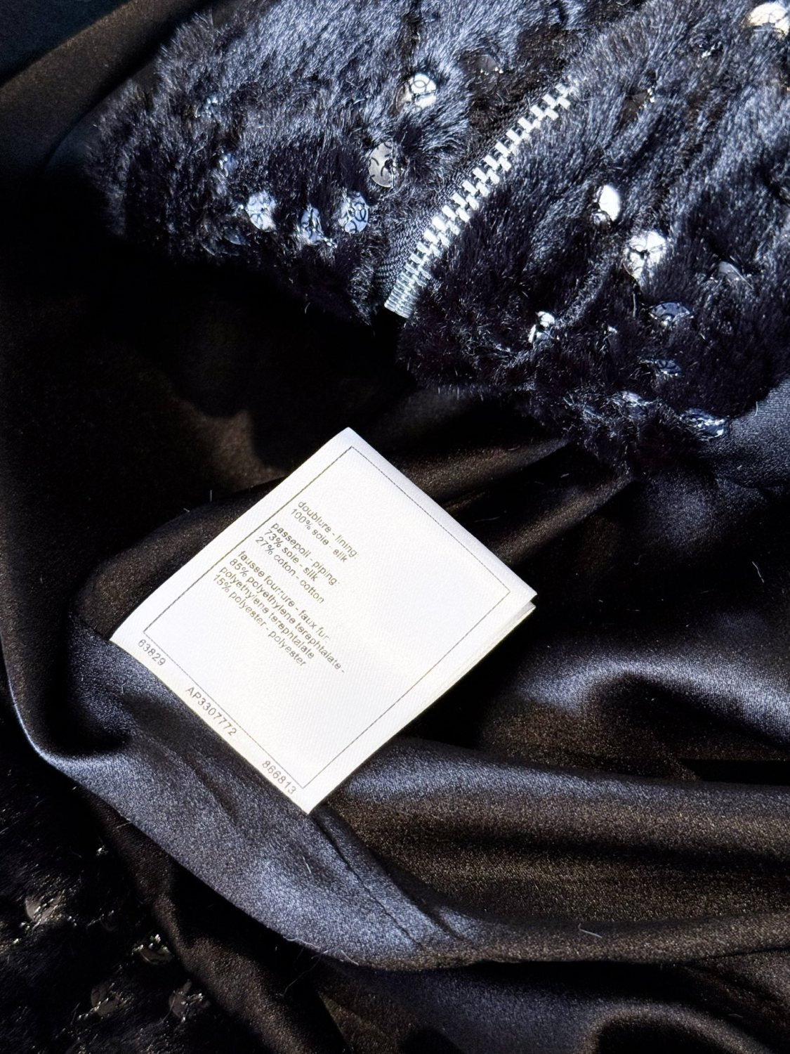 Chanel Jacket Mixed Fibers Sequins Black #334700